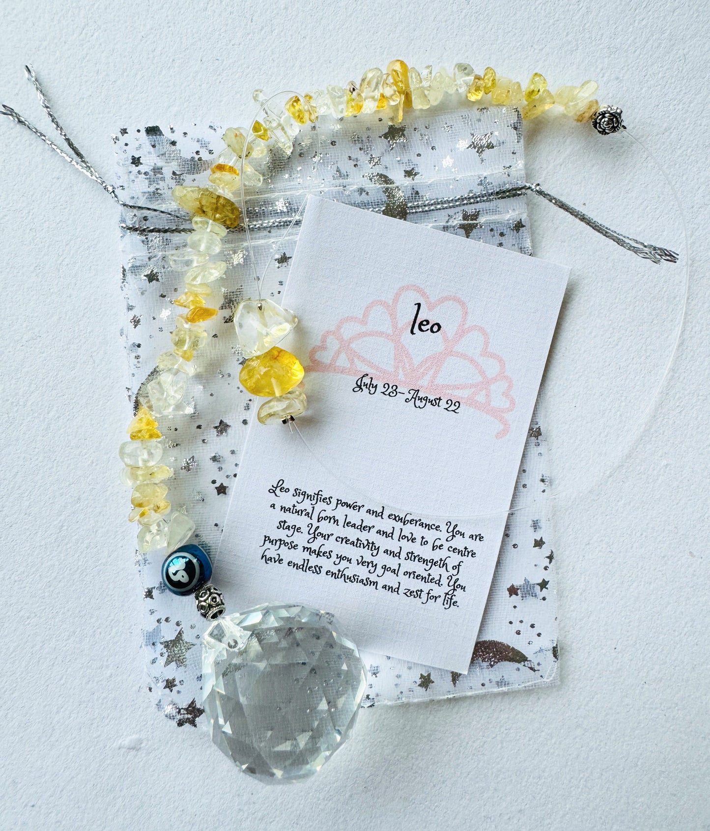 Zodiac Sun Catcher With Zodiac Bead.