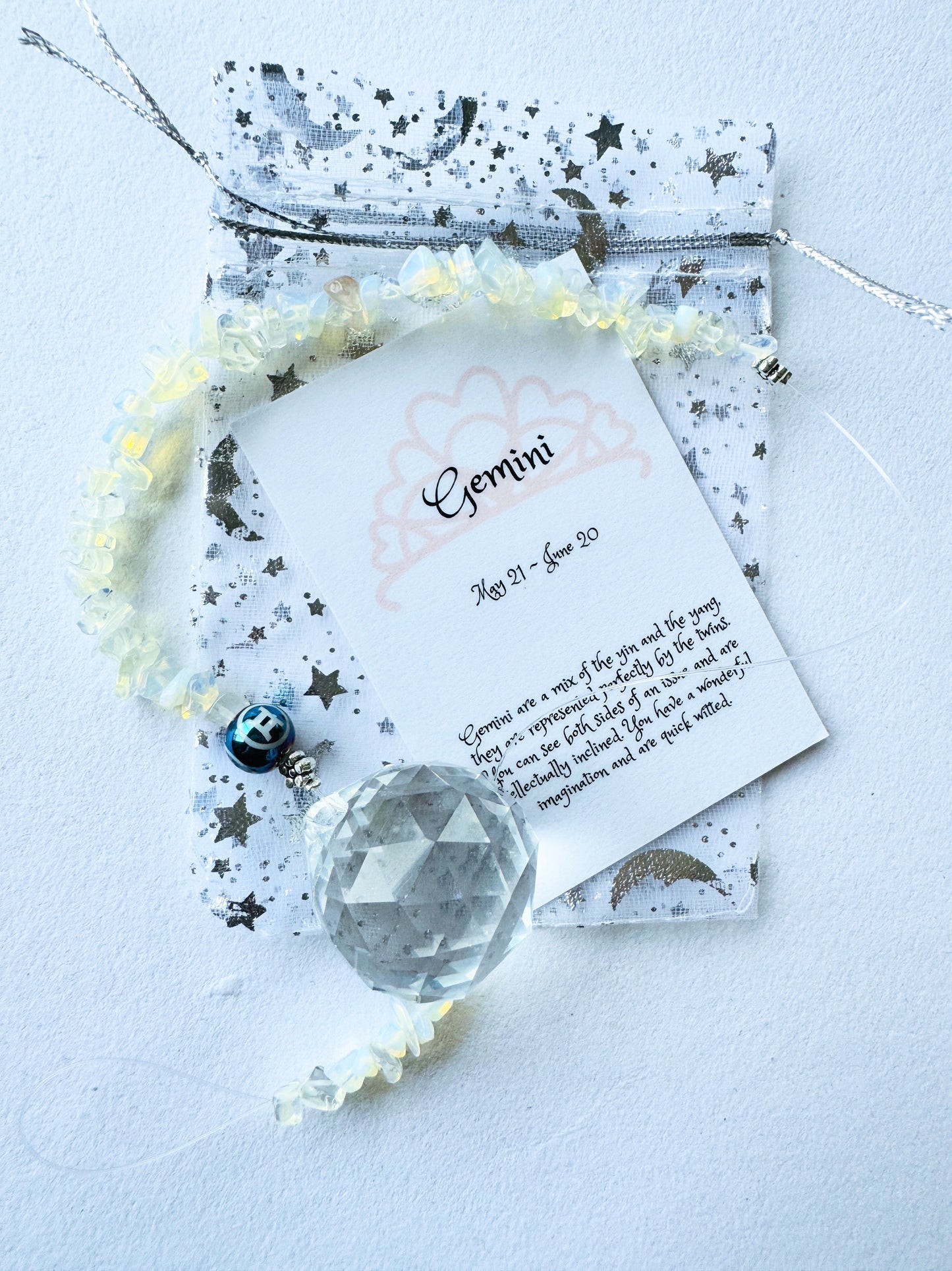 Zodiac Sun Catcher With Zodiac Bead.