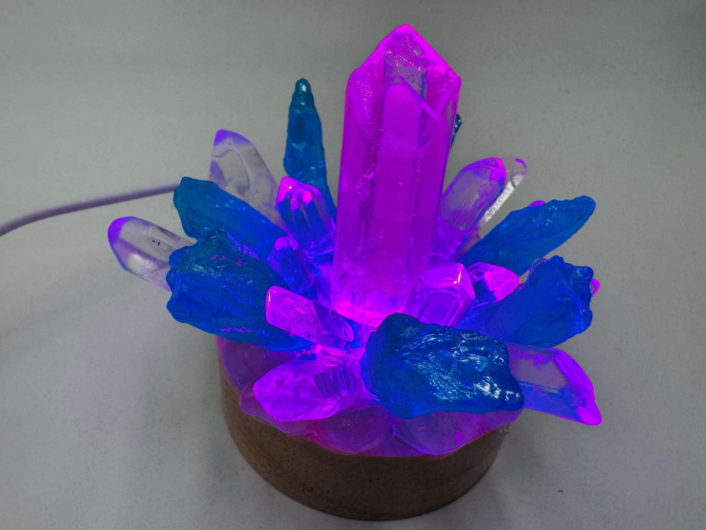 Crystal Lamp Clear Quartz & Blue Aura Quartz Lamp/SM