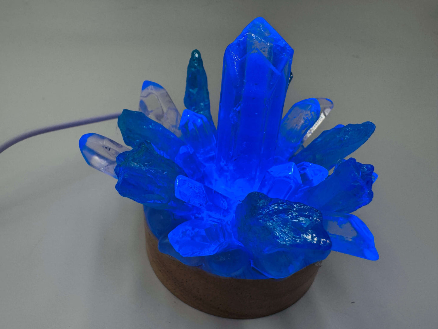 Crystal Lamp Clear Quartz & Blue Aura Quartz Lamp/SM