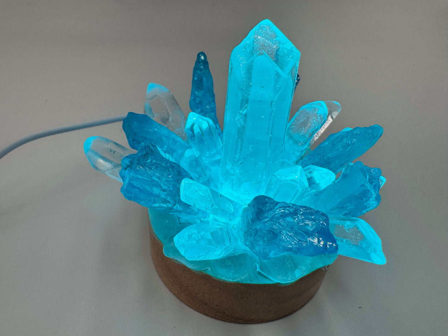 Crystal Lamp Clear Quartz & Blue Aura Quartz Lamp/SM