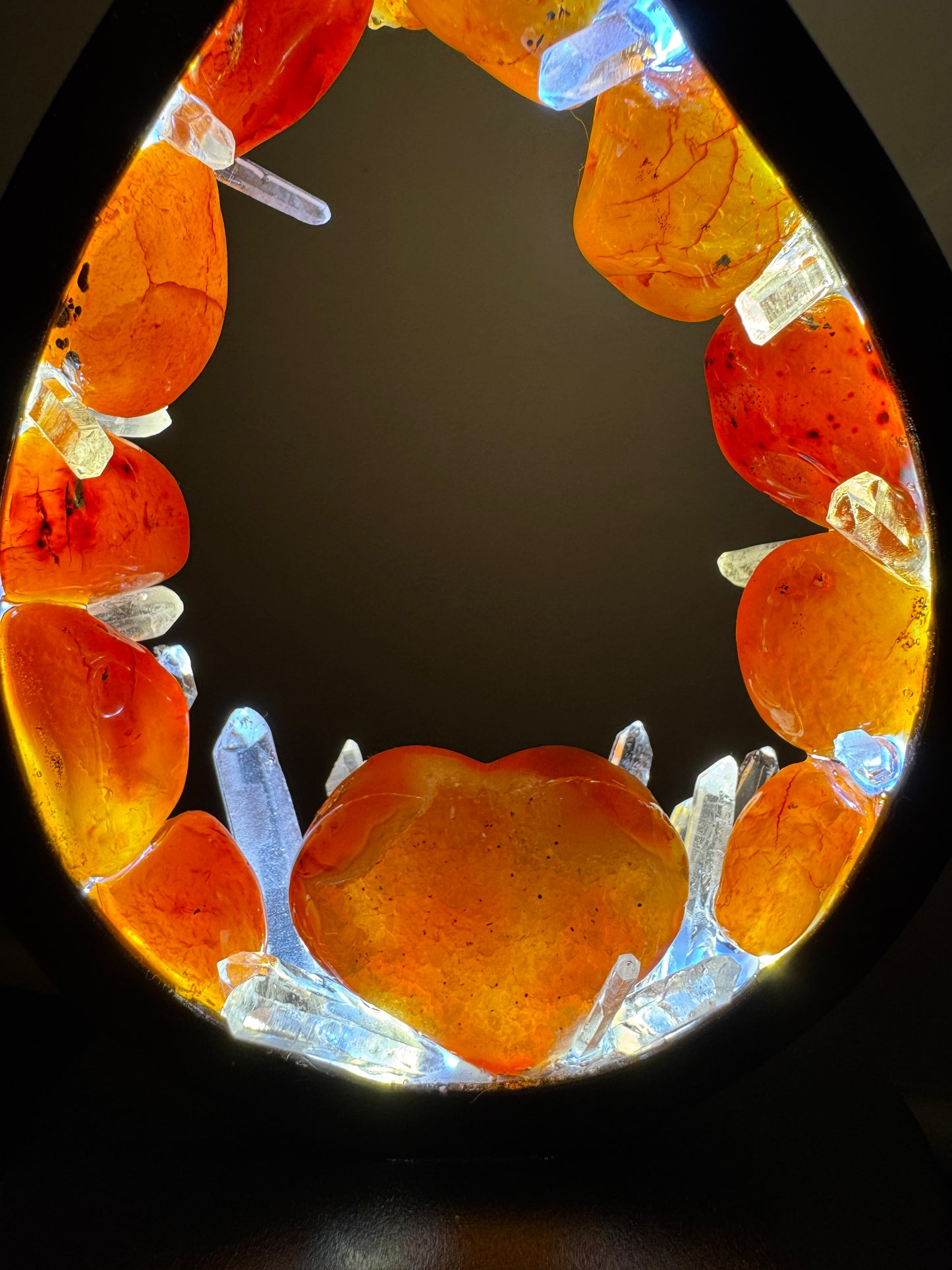 Flame Crystal Lamp “Carnelian Fire”