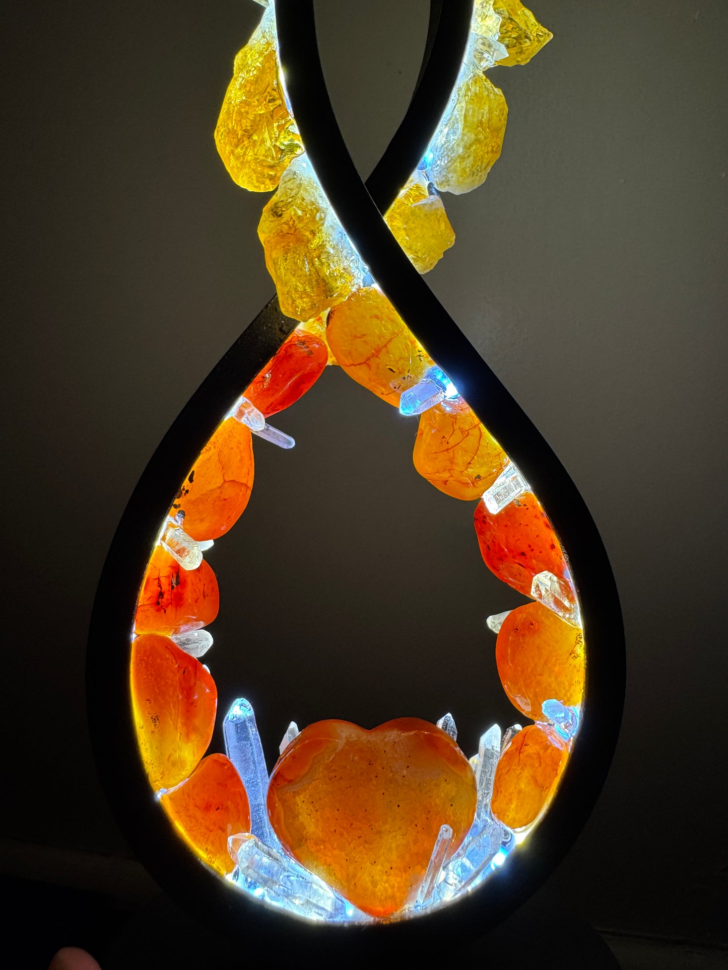 Flame Crystal Lamp “Carnelian Fire”