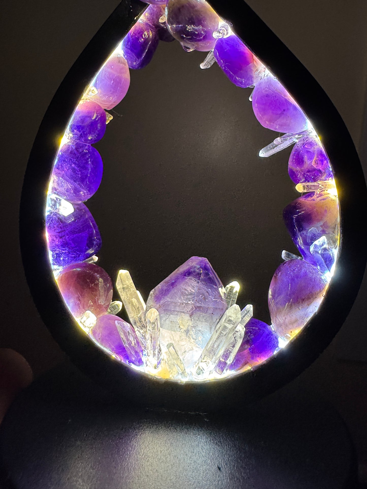 Crystal flame lamp “Amethyst Fire”