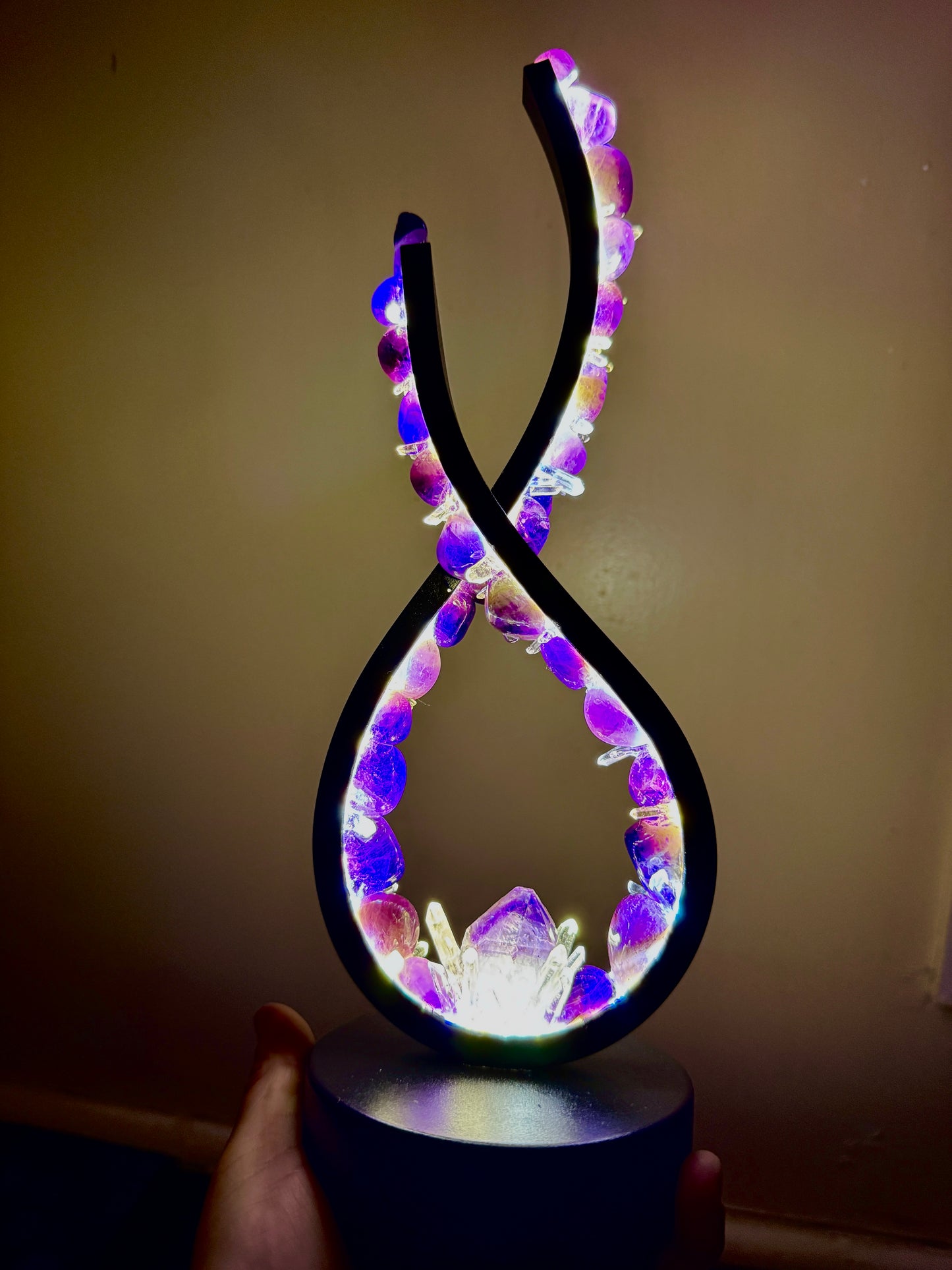 Crystal flame lamp “Amethyst Fire”