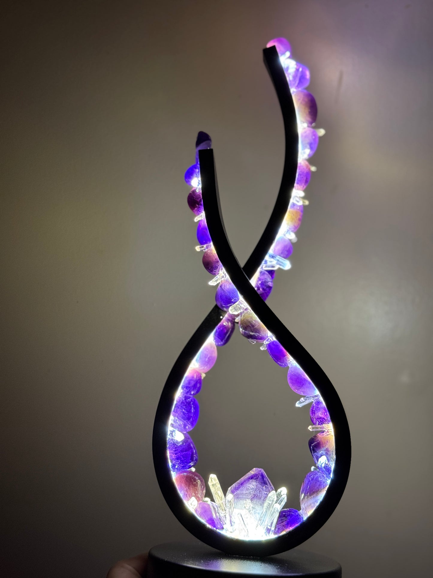 Crystal flame lamp “Amethyst Fire”