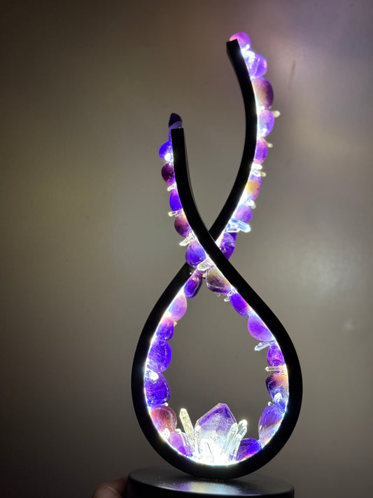 Crystal flame lamp “Amethyst Fire”