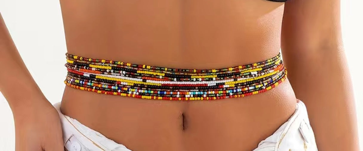 Woman wearing waist beads 70cm width 