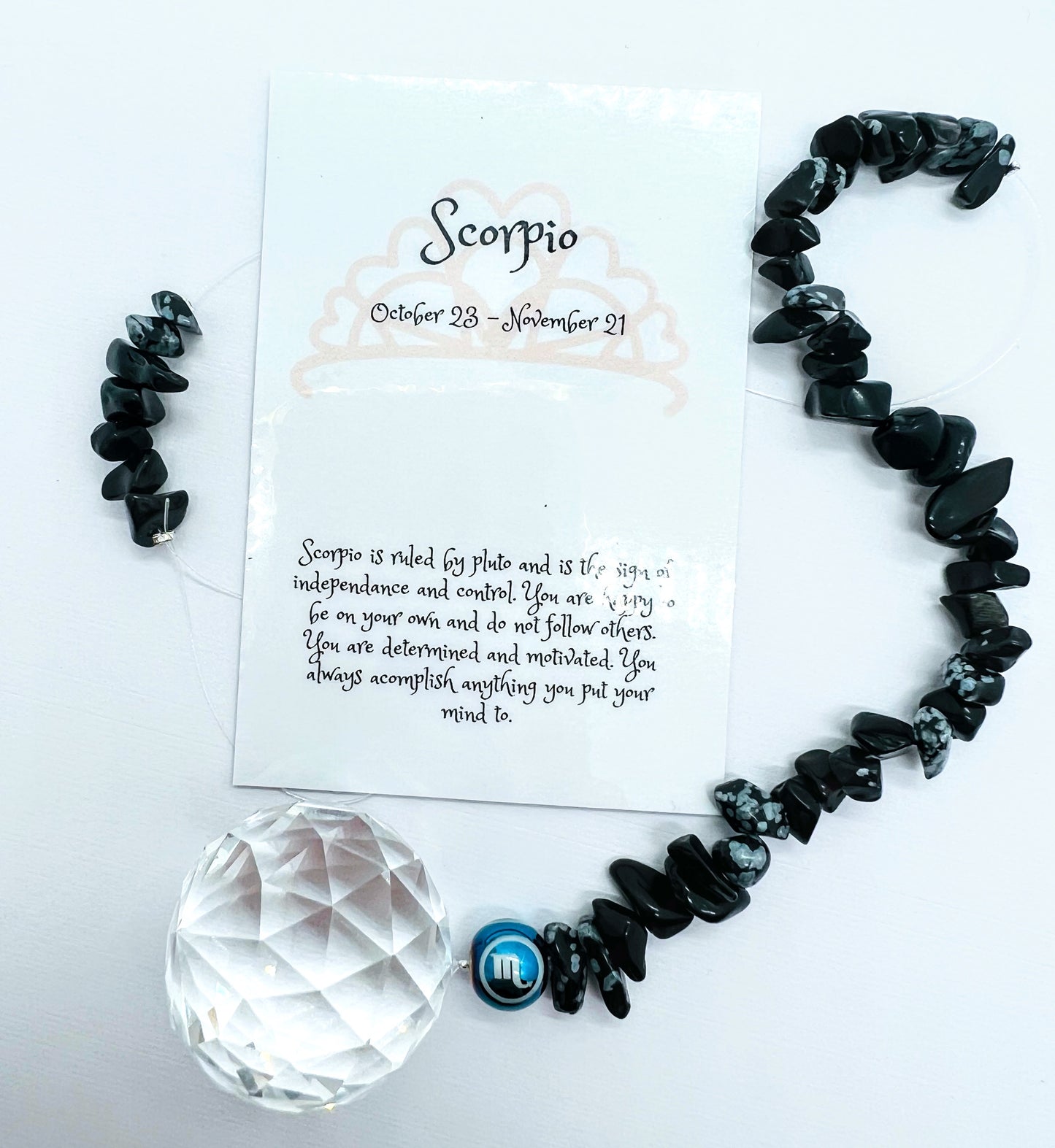 Zodiac Sun Catcher With Zodiac Bead.