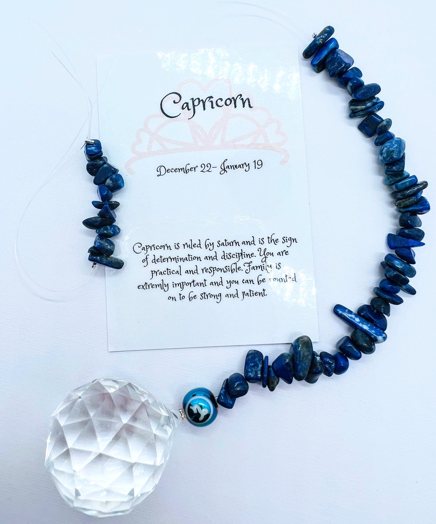 Zodiac Sun Catcher With Zodiac Bead.
