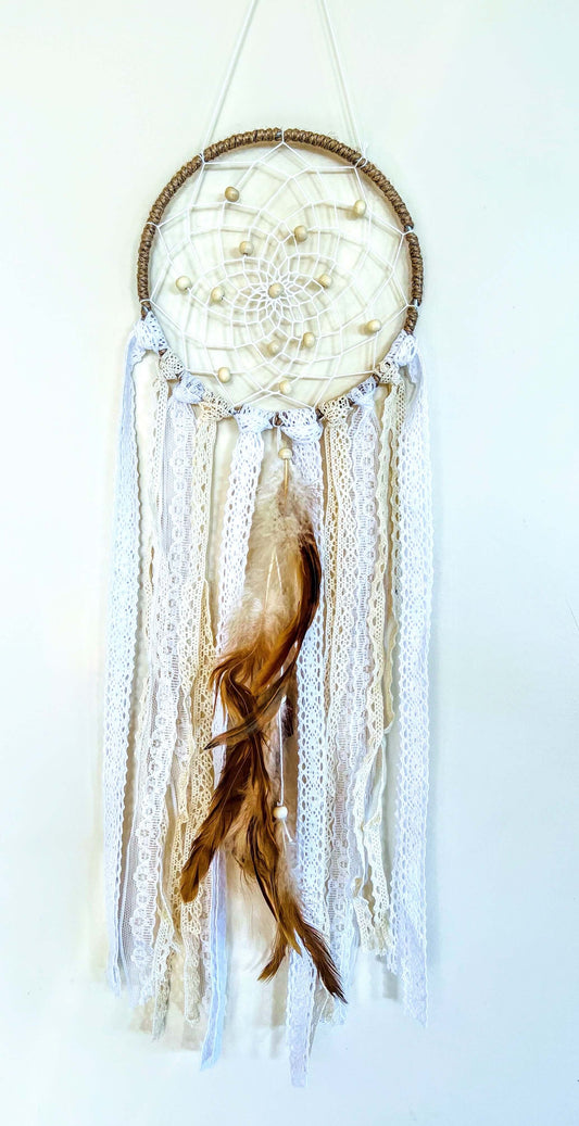 White & Tan Dreamcatcher