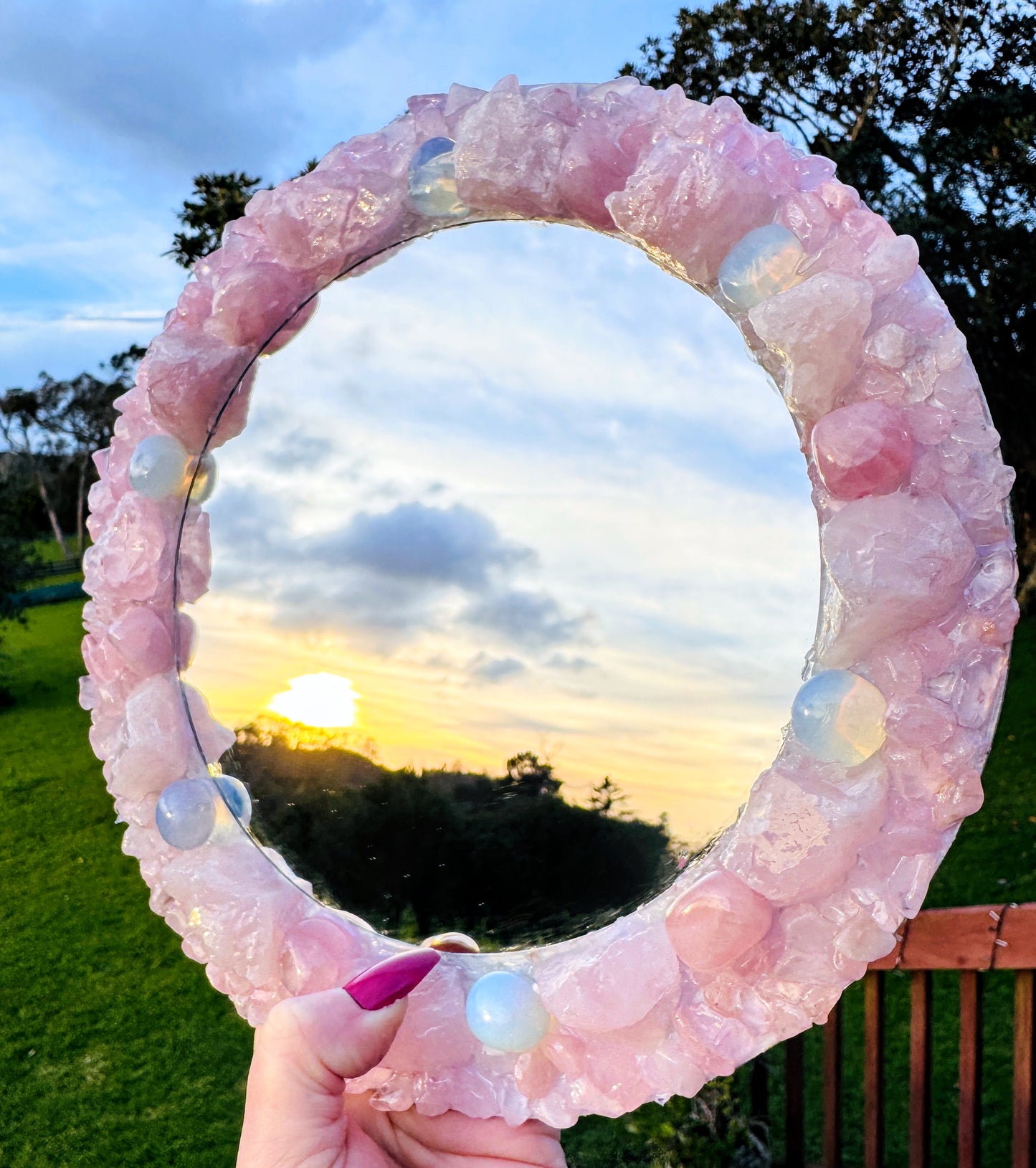 “Ocean Whisper” Crystal Mirror