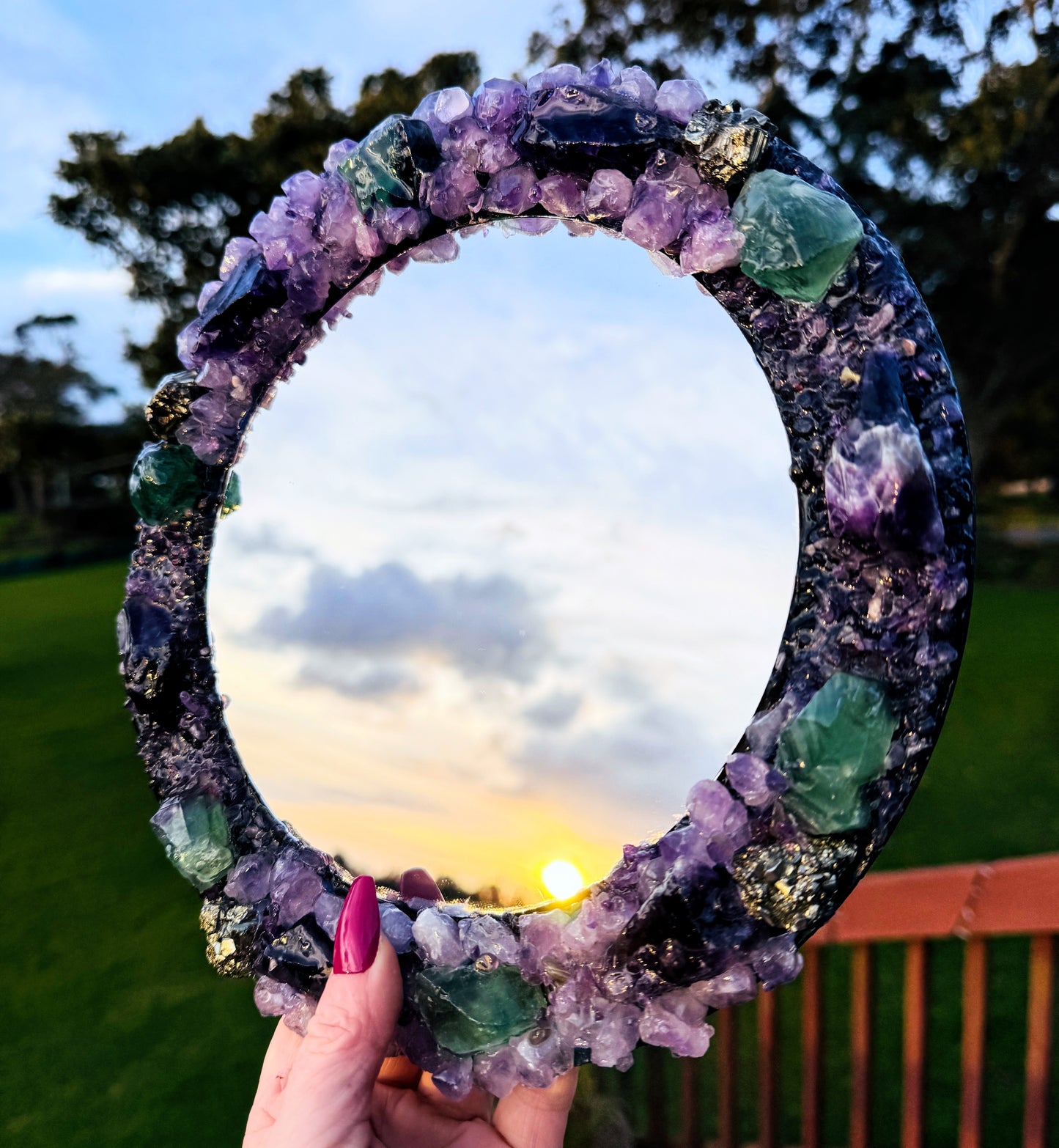 “Dream light Veil” Crystal Mirror
