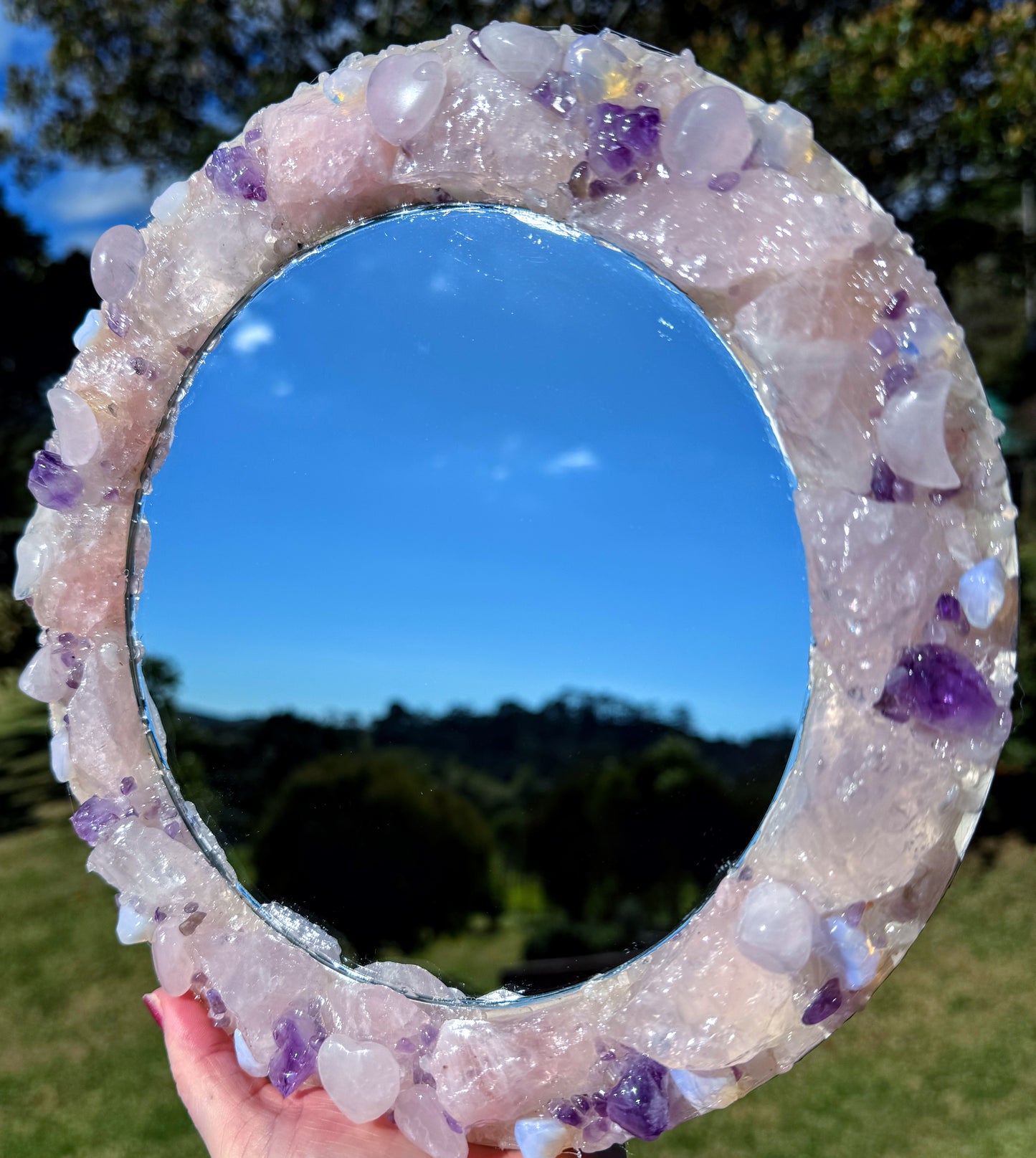 Rose Angel Crystal Mirror 25cm