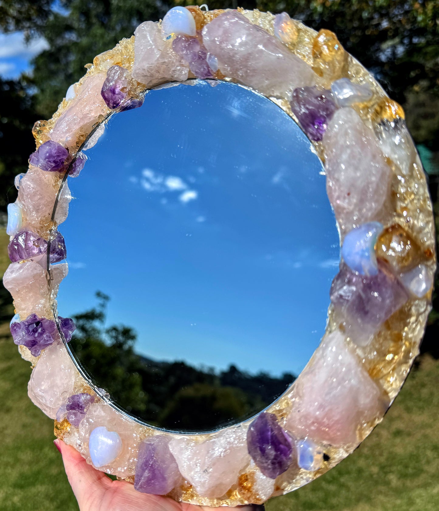 “Moonlight Magic” Crystal Mirror 25cm