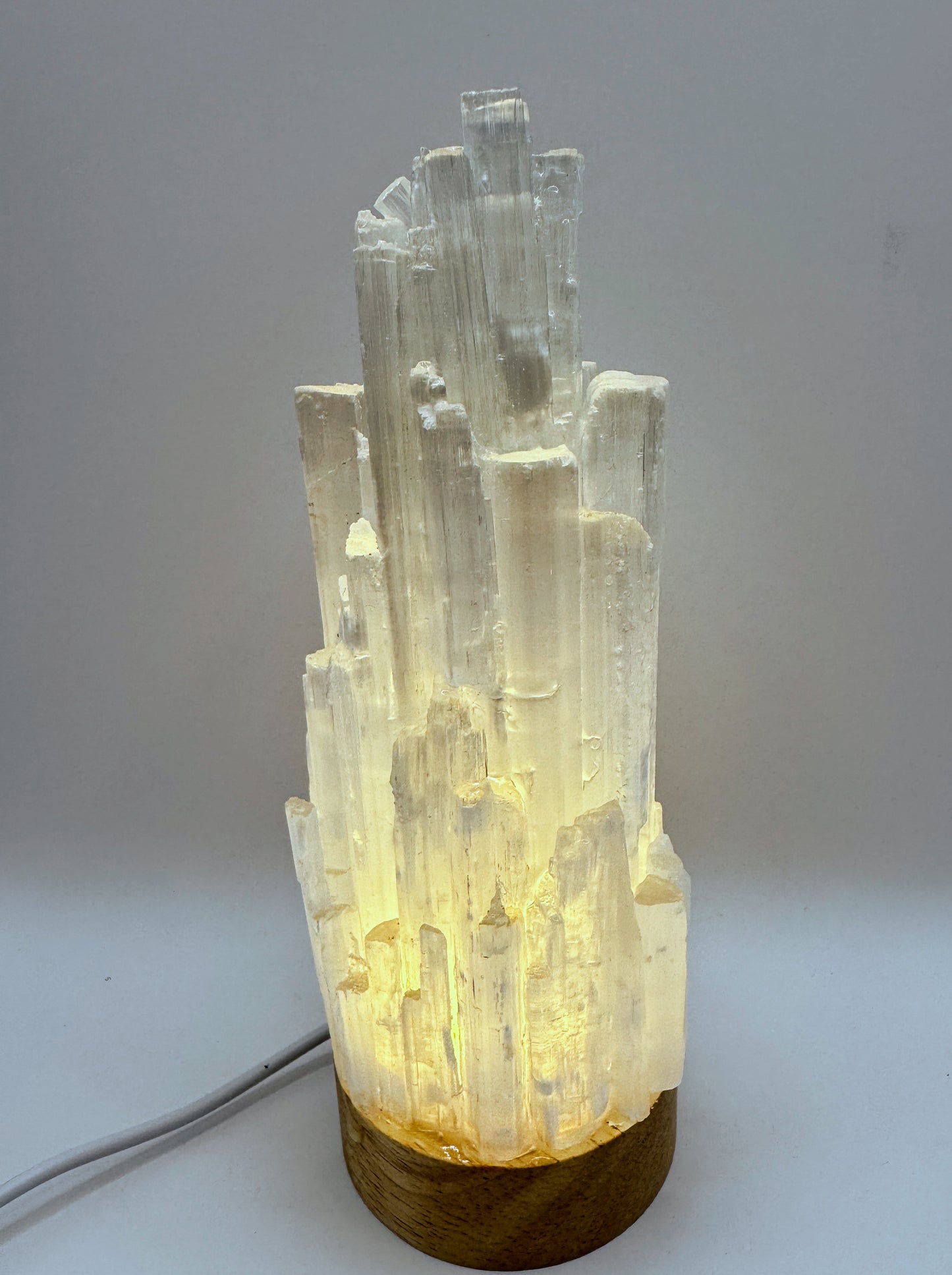 Selenite Lamp 6cm Base.