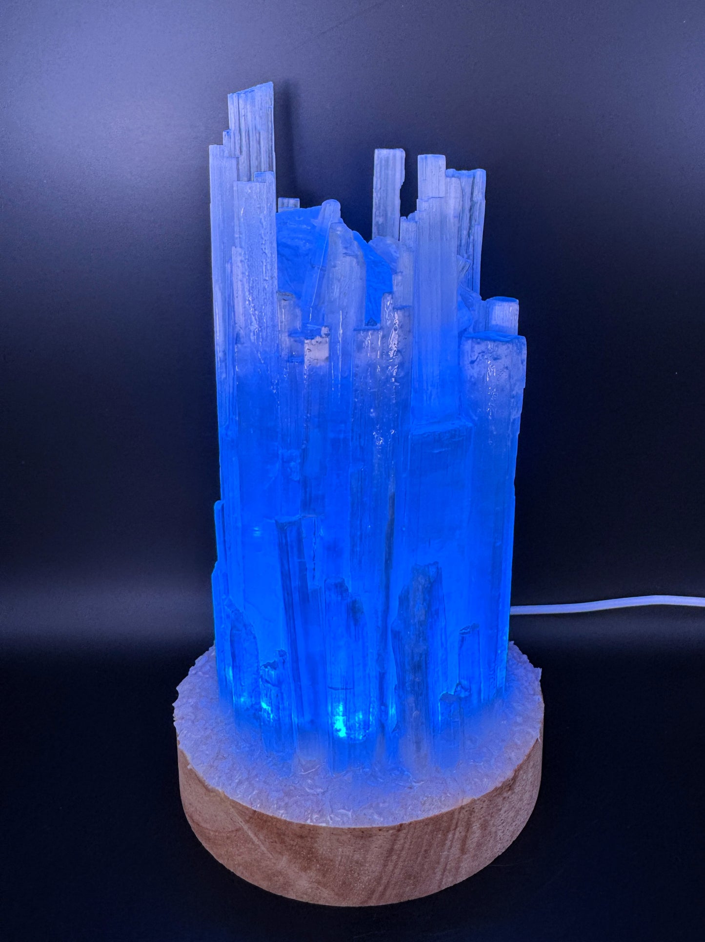 Selenite Lamp Rose Quartz 10cm Base