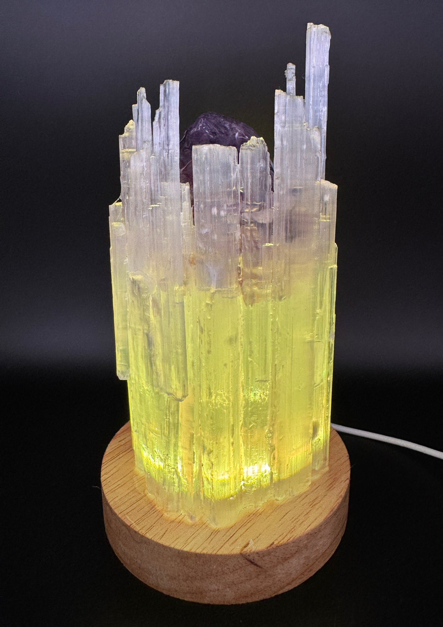 Selenite Lamp Rainbow 10cm Base