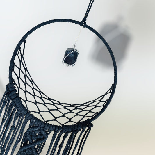 Black Macrame Dream Catcher Moon