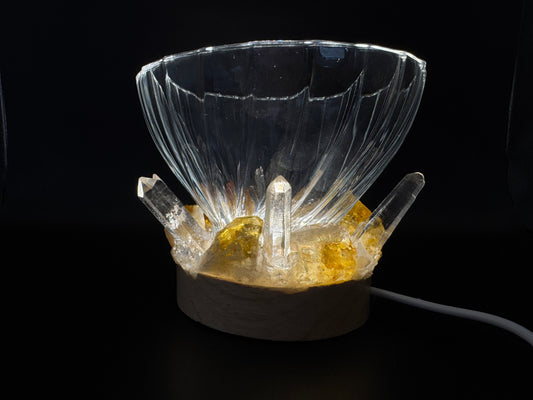 “Golden Glow” Crystal Bowl