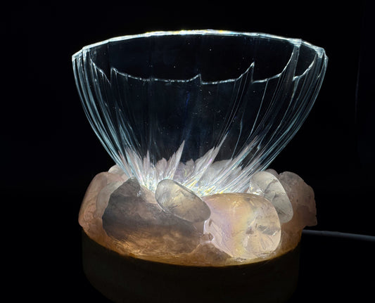 Rose Aura Crystal Bowl