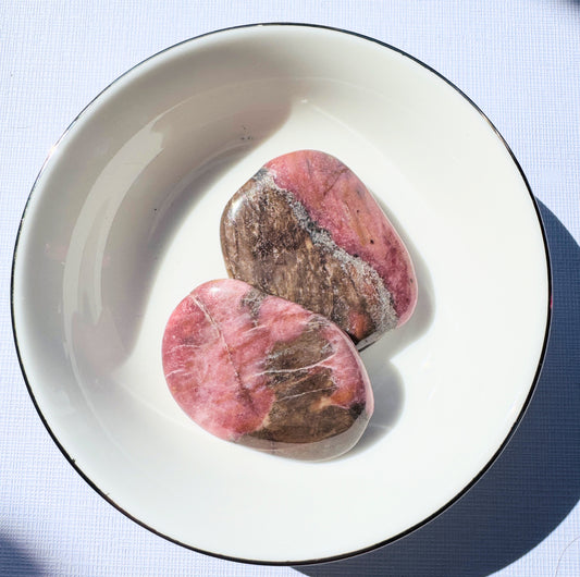 Rhodonite Palm Stones.