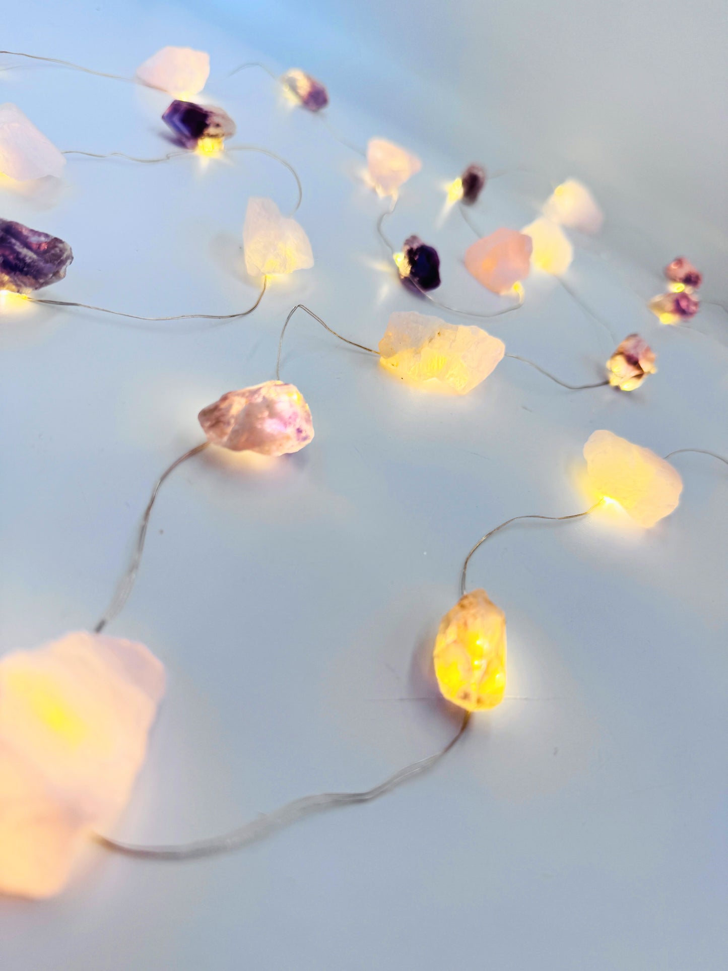 Crystal Fairy Lights Amethyst & Rose Quartz 3M