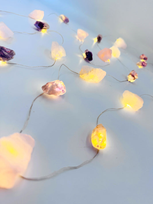 Crystal Fairy Lights Amethyst & Rose Quartz 3M