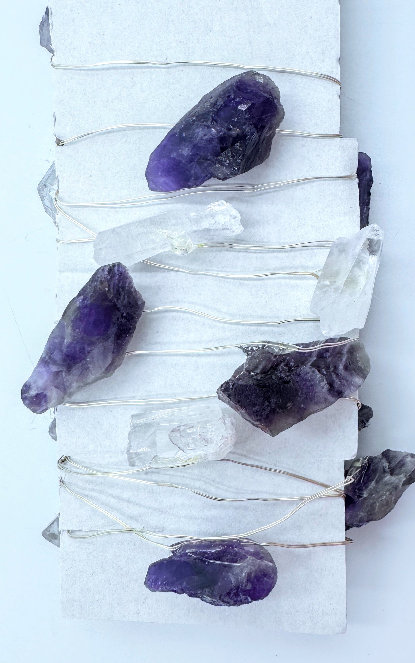 Crystal Fairy Lights Amethyst & Clear Quartz 2M