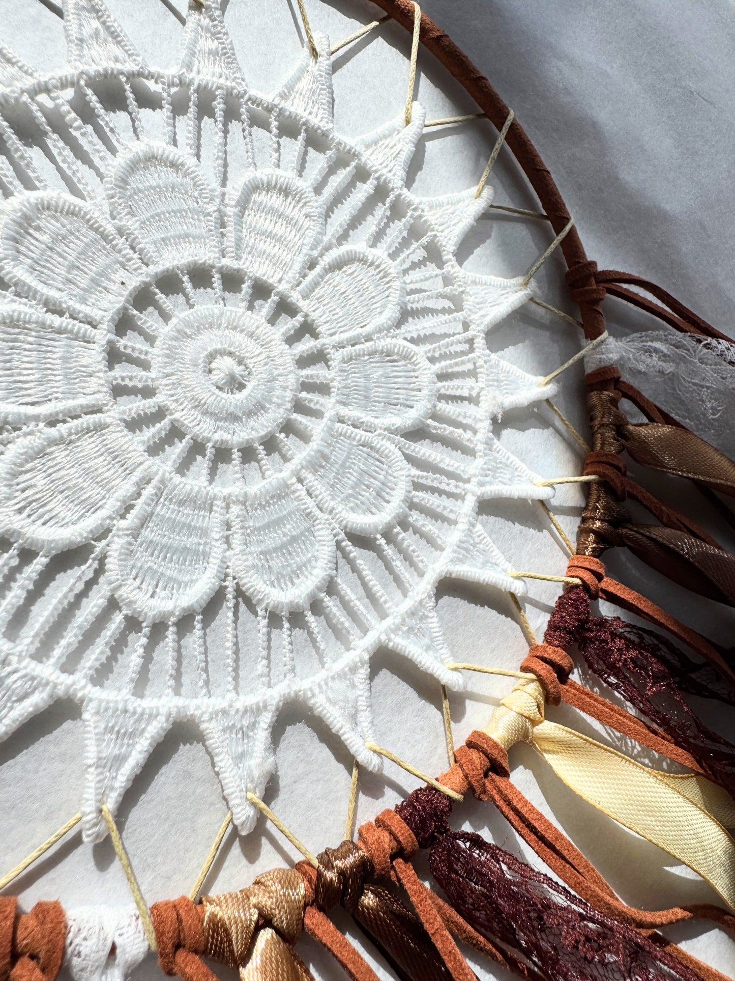 Natural Tones Flower Dream Catcher