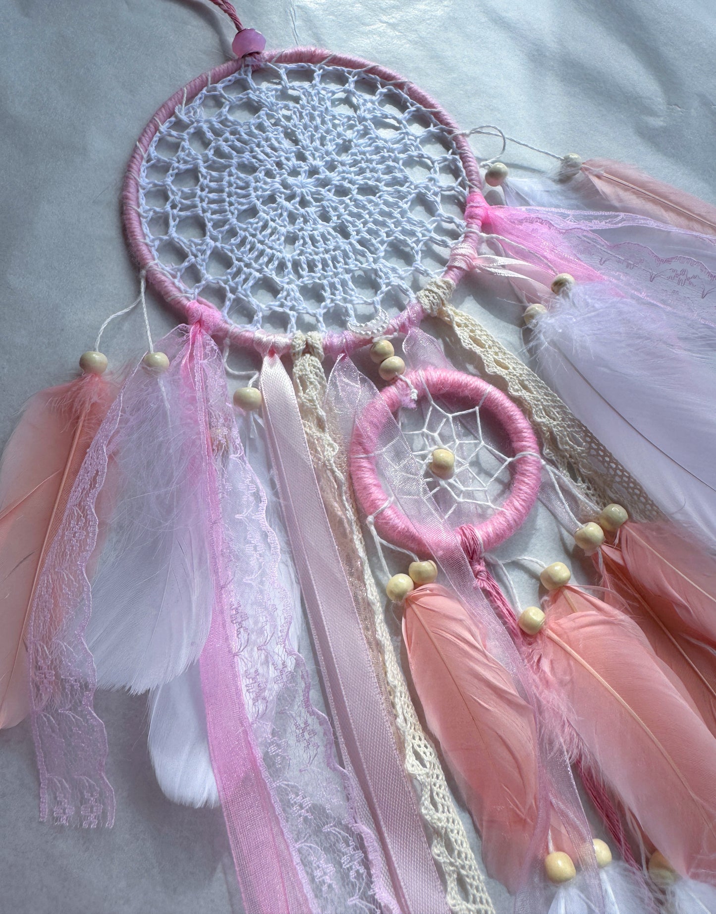 Pink Double Ring Dream Catcher