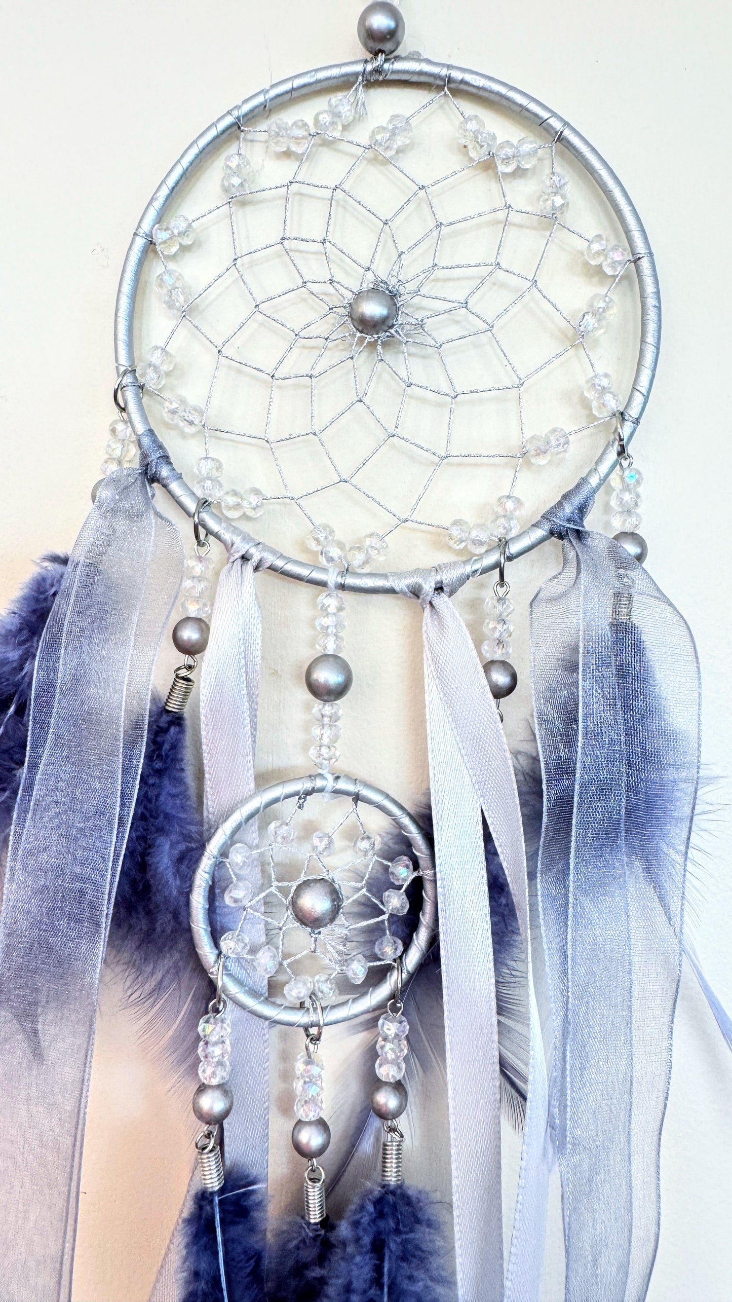 Dream Catcher Silver & Blue Beaded