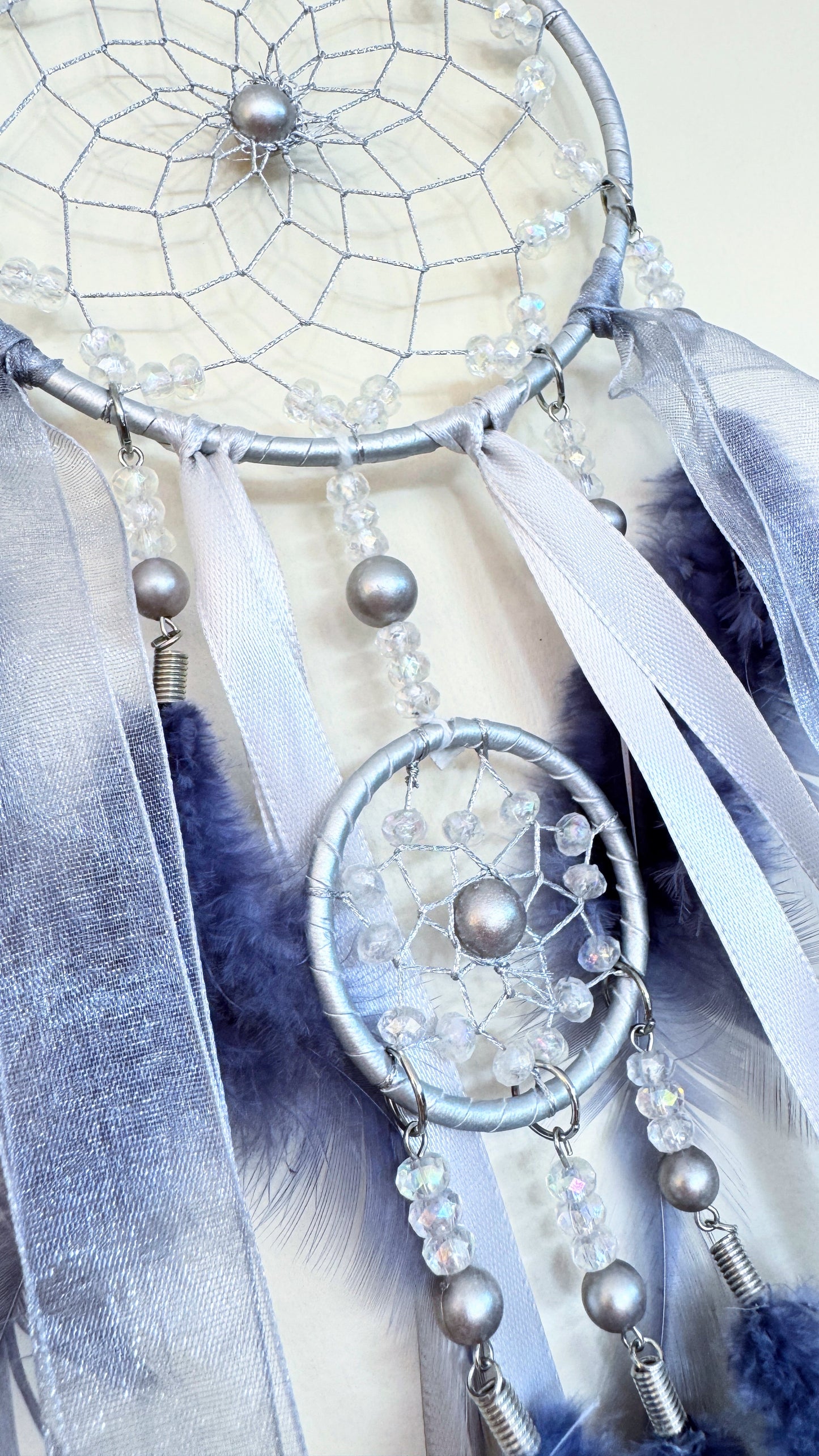 Dream Catcher Silver & Blue Beaded