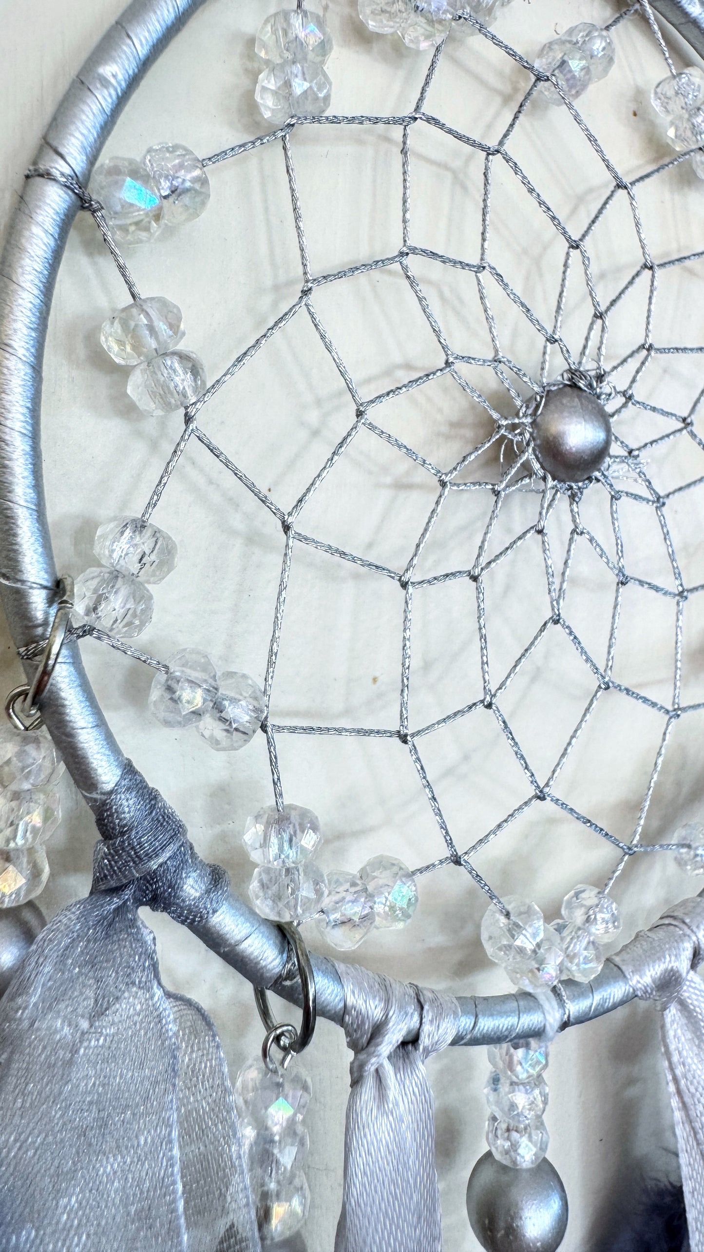 Dream Catcher Silver & Blue Beaded