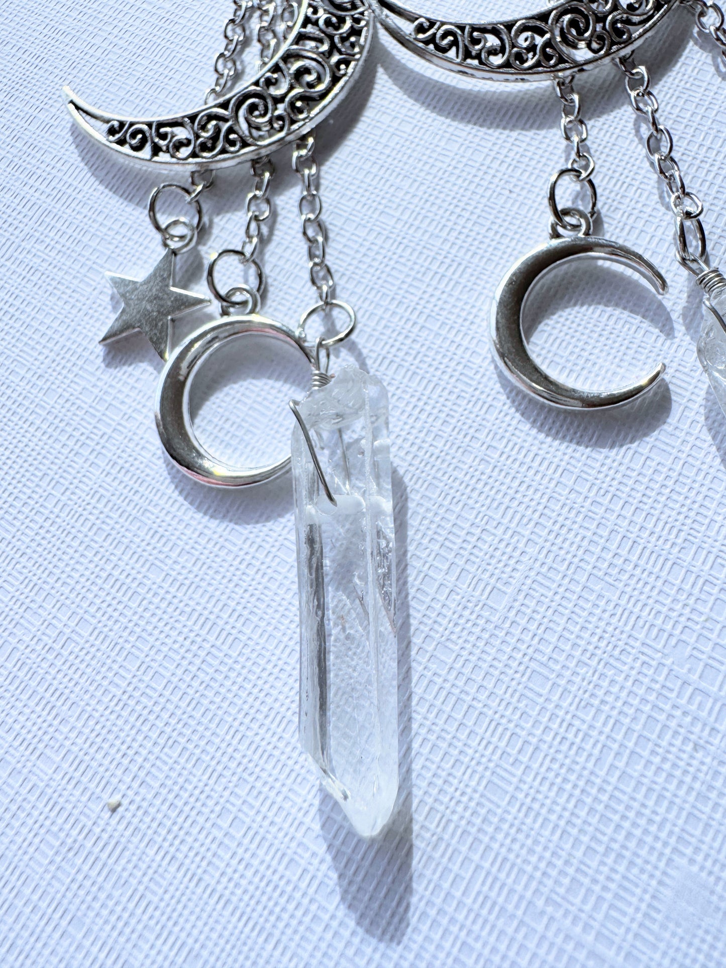 Crescent moon & stars earrings.