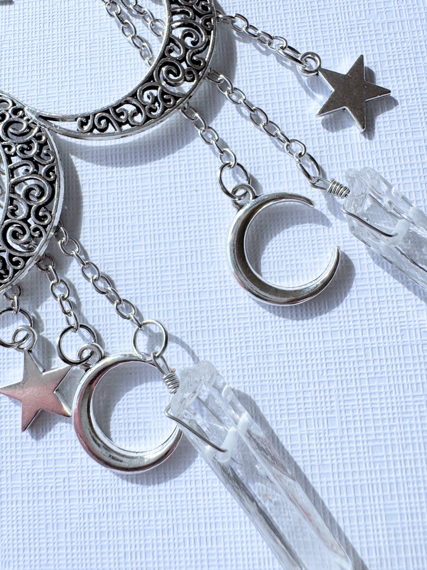Crescent moon & stars earrings.