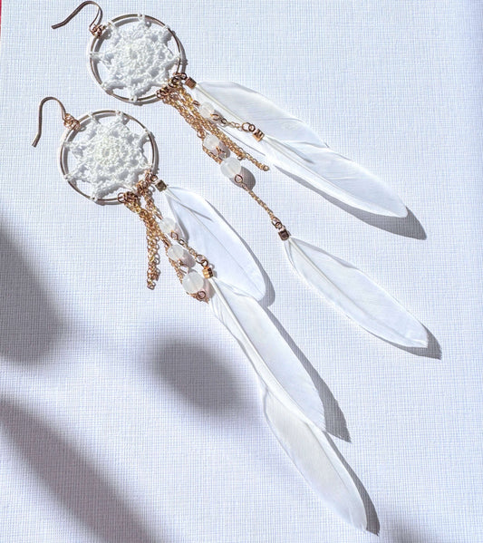 Dream Catcher Feather Earrings
