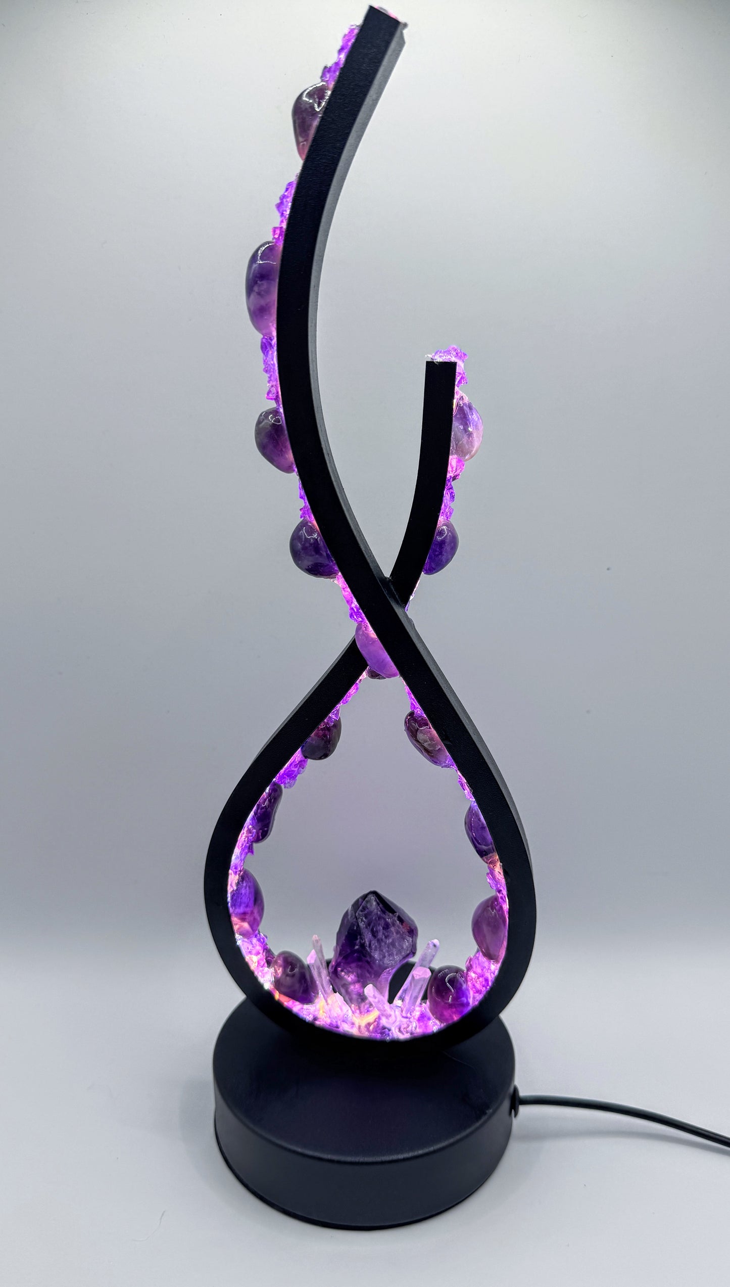 Crystal Flame Lamp “Lavender Love”