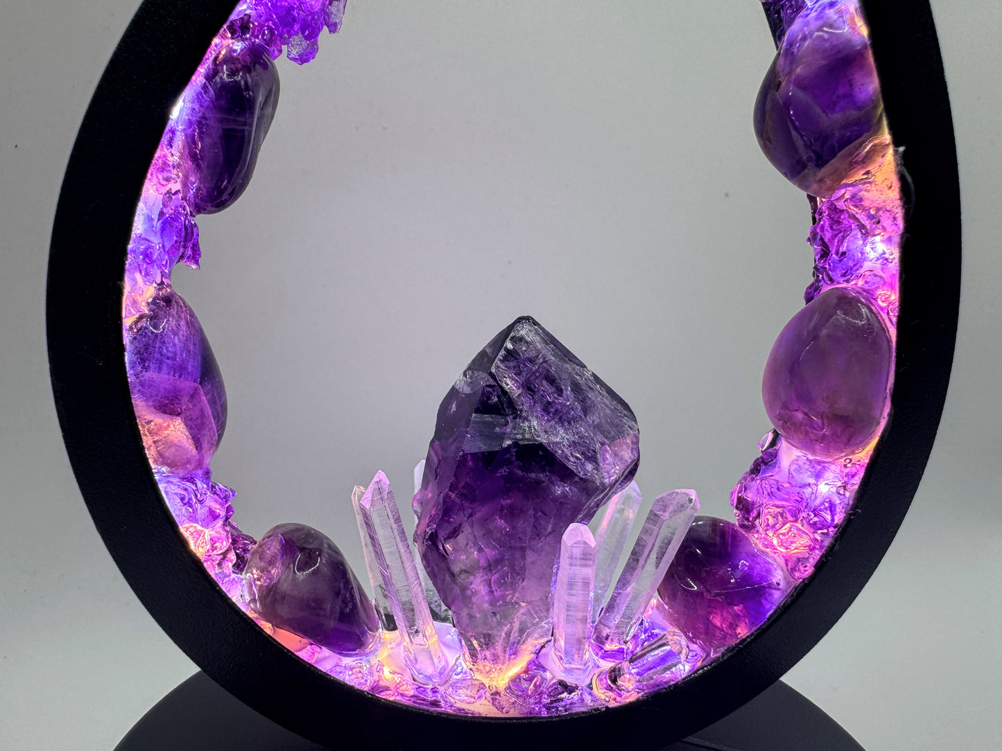 Crystal Flame Lamp “Lavender Love”