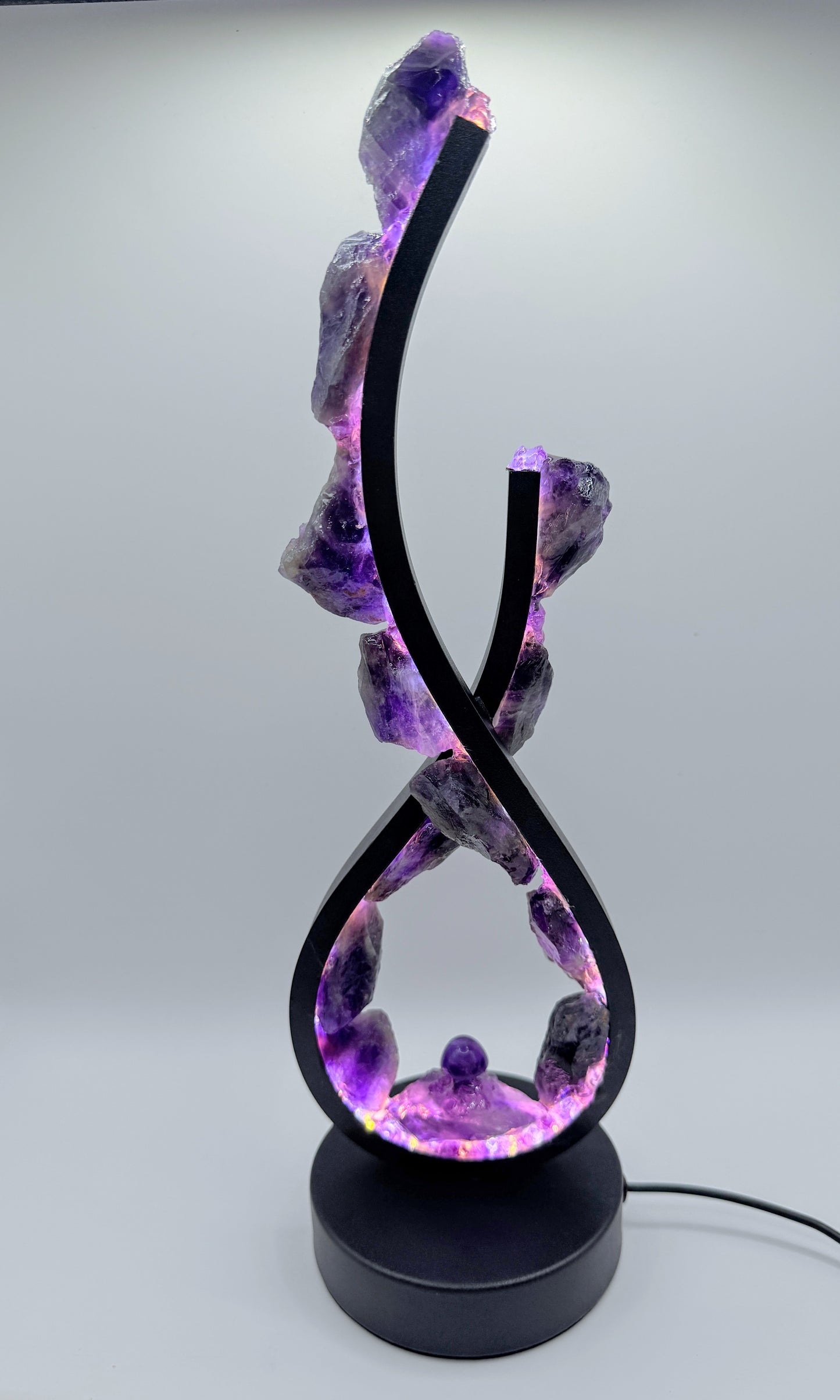 Flame Crystal Lamp “Amethyst Grove”