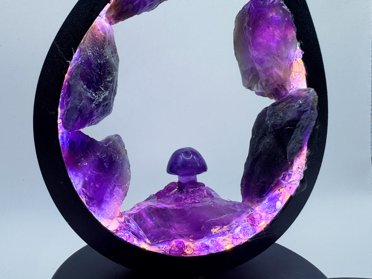 Flame Crystal Lamp “Amethyst Grove”