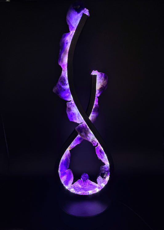 Flame Crystal Lamp “Amethyst Grove”