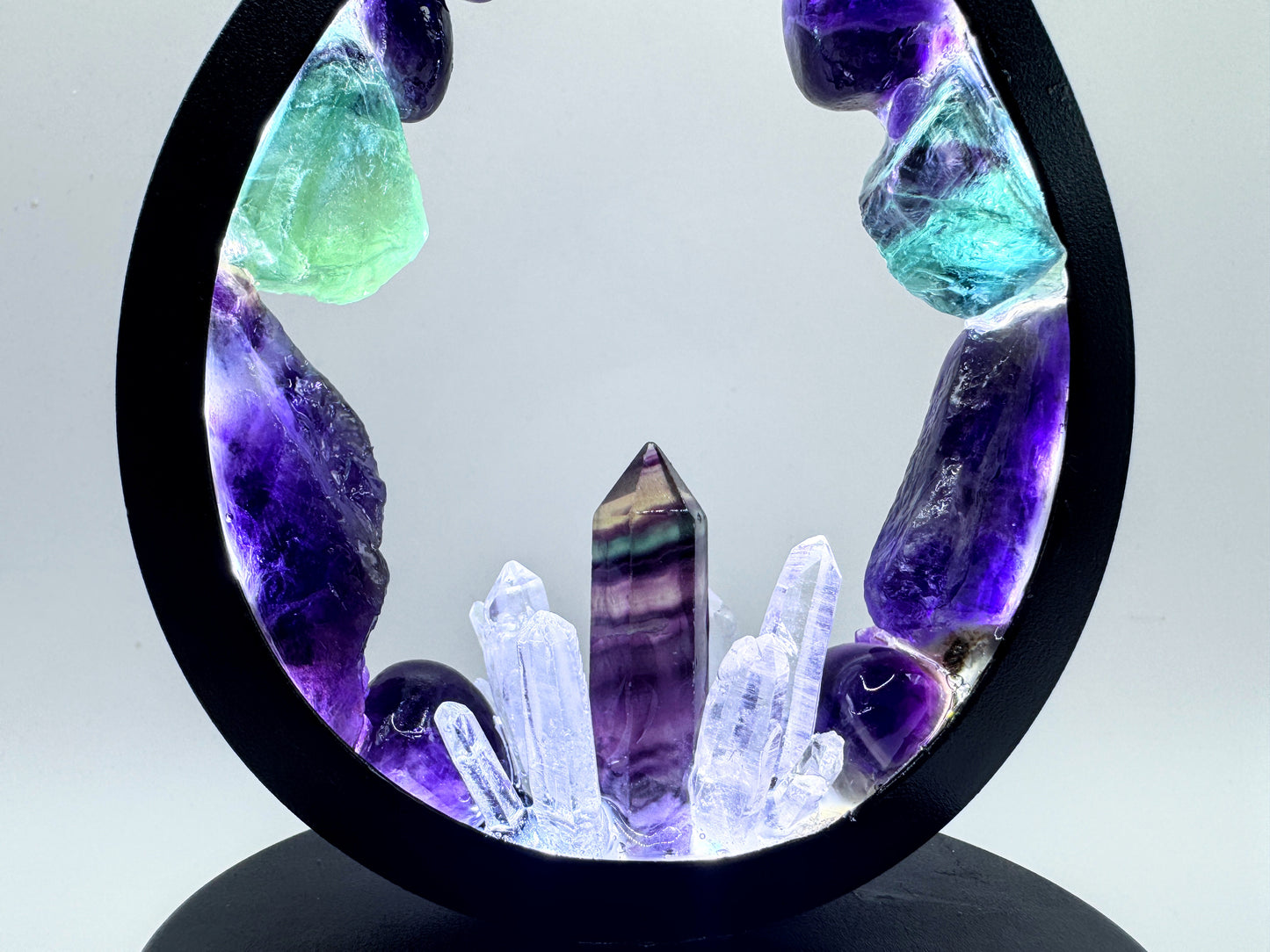 Flame Crystal Lamp  “fluorite Dreams”