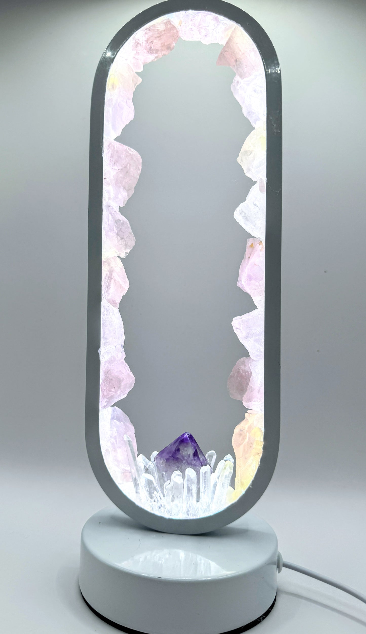 Crystal Lamp “ Rose Glow”
