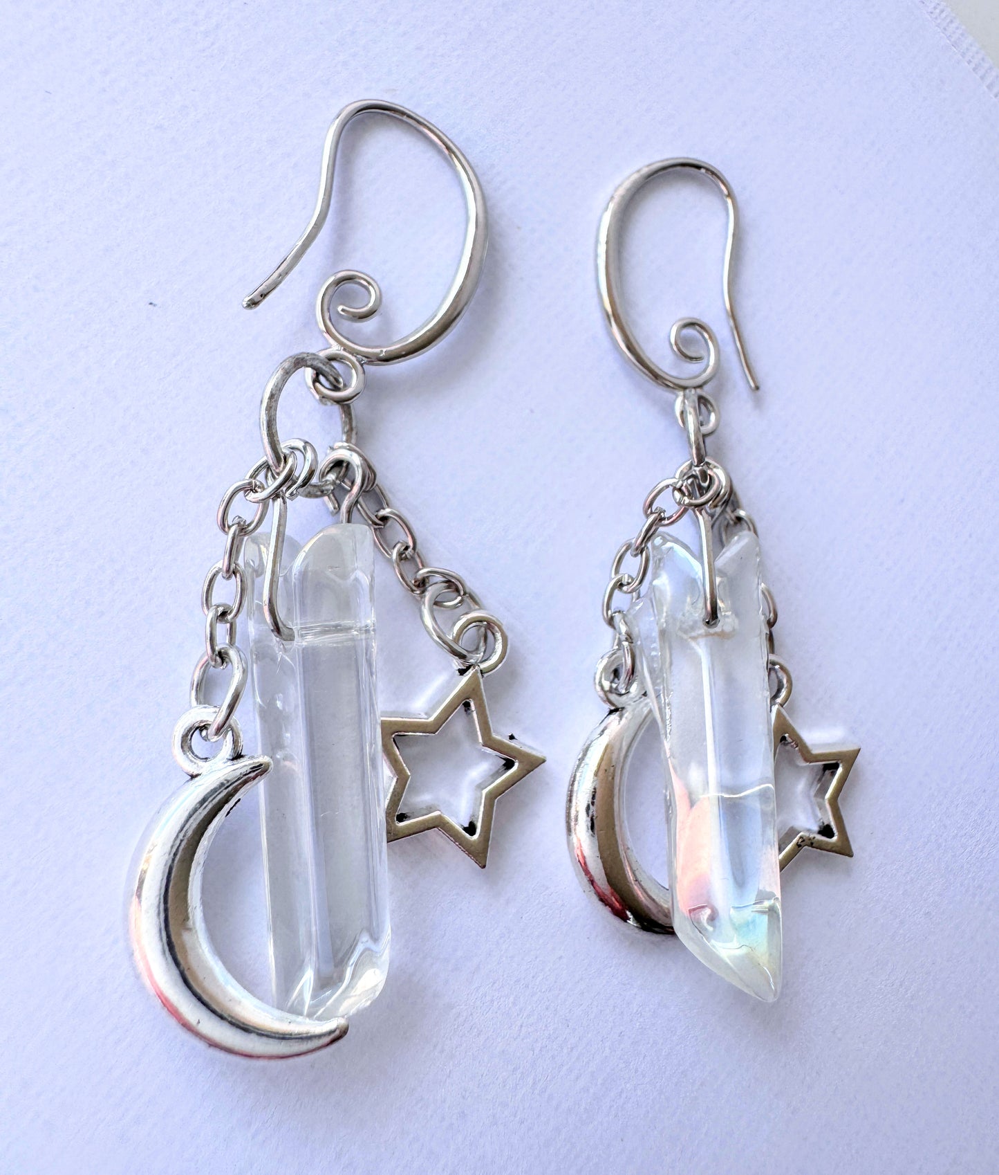 Crystal Star & Moon Earrings