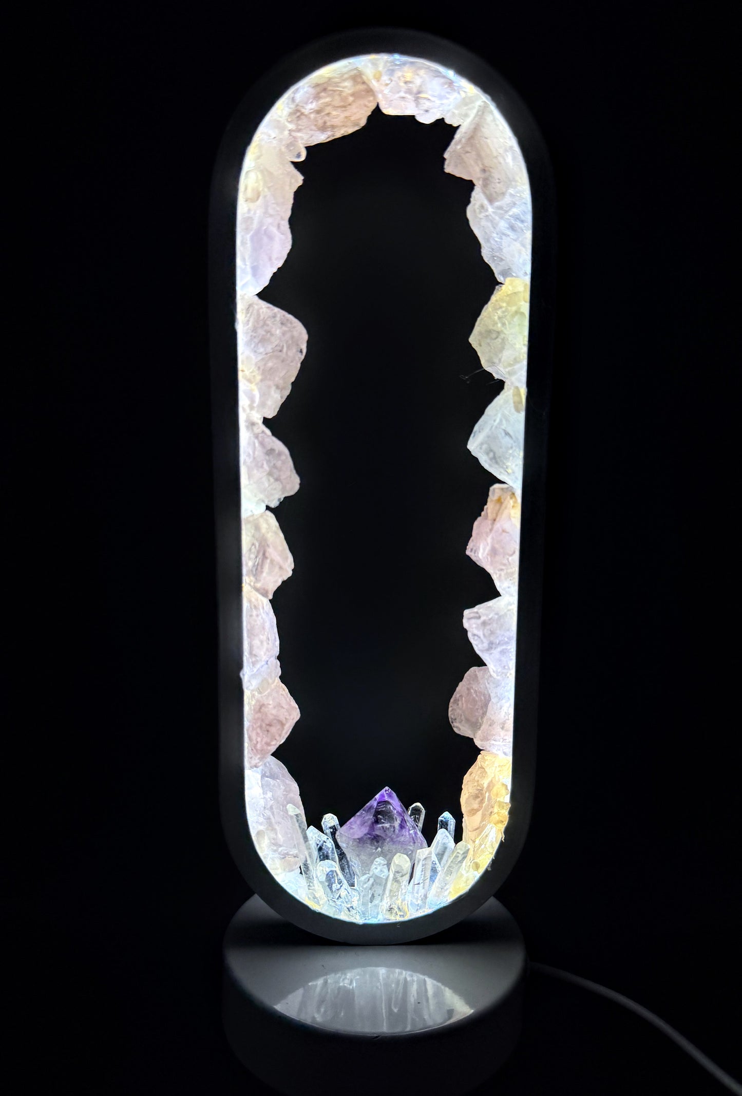Crystal Lamp “ Rose Glow”