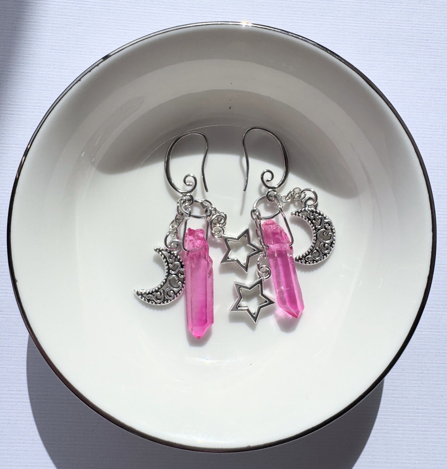 Crystal Star & Moon Earrings