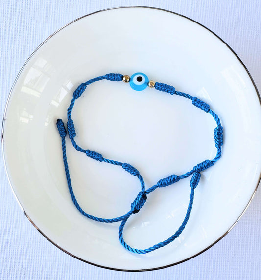 Evil Eye Seven Knot Bracelet.