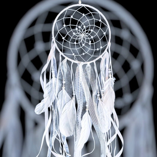 White Crescent Moon Dream Catcher