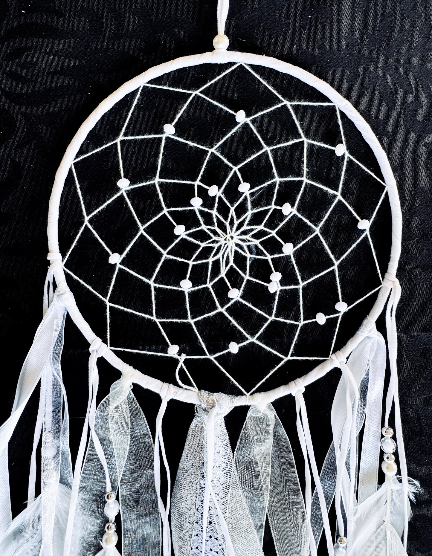 White Crescent Moon Dream Catcher